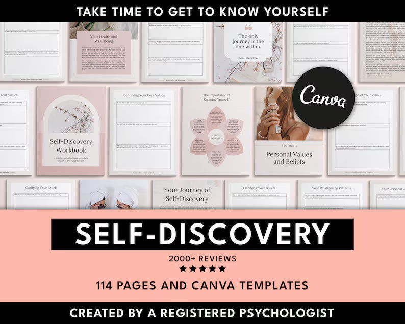 Self-Discovery Journal Canva Template 1-month Membership